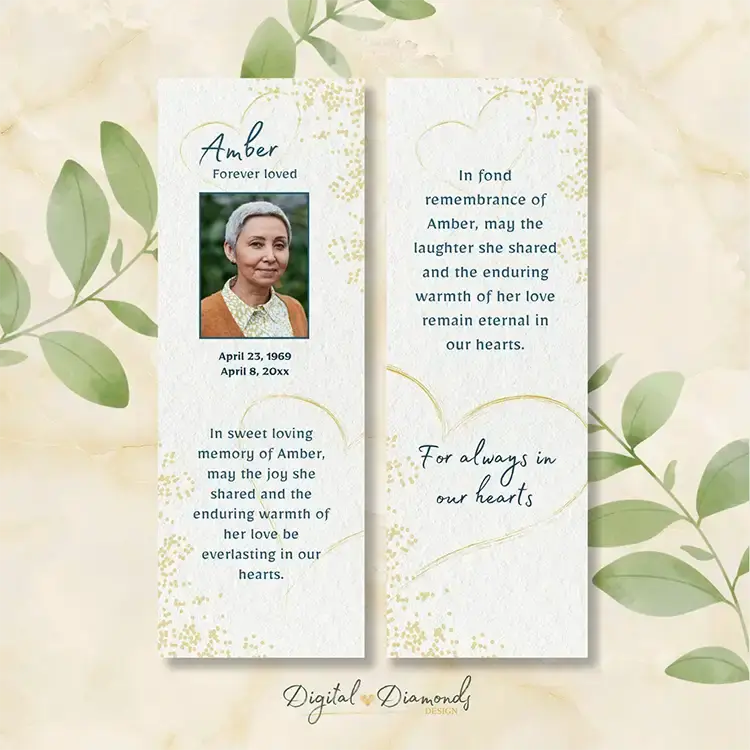 funeral bookmarks