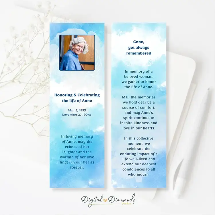 memorial bookmark Clouds