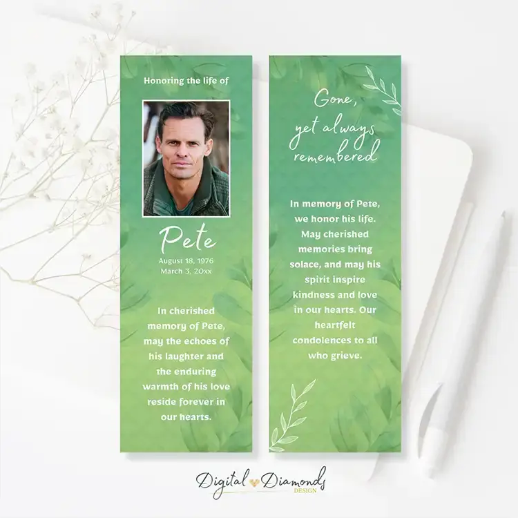 memorial bookmark Leaf