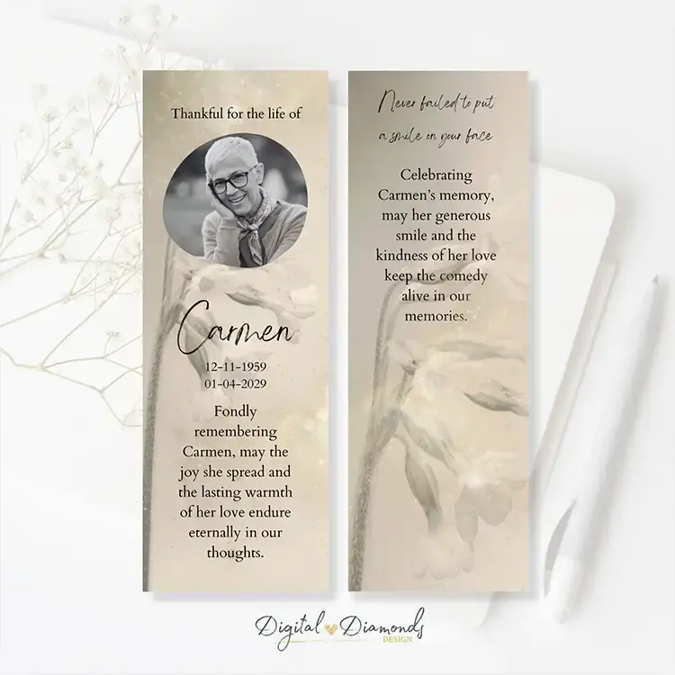 memorial bookmark Peaceful